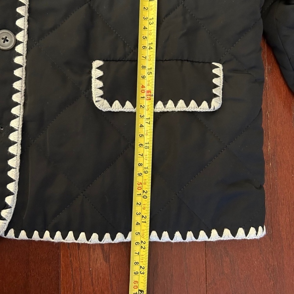 WAYF Whipstitch Quilted Black & White Buttoned Jacket Sz L Preppy Grannycore NWT - Picture 7 of 10